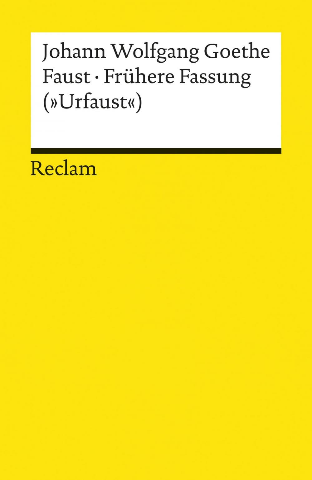 Big bigCover of Faust. Frühere Fassung ("Urfaust")