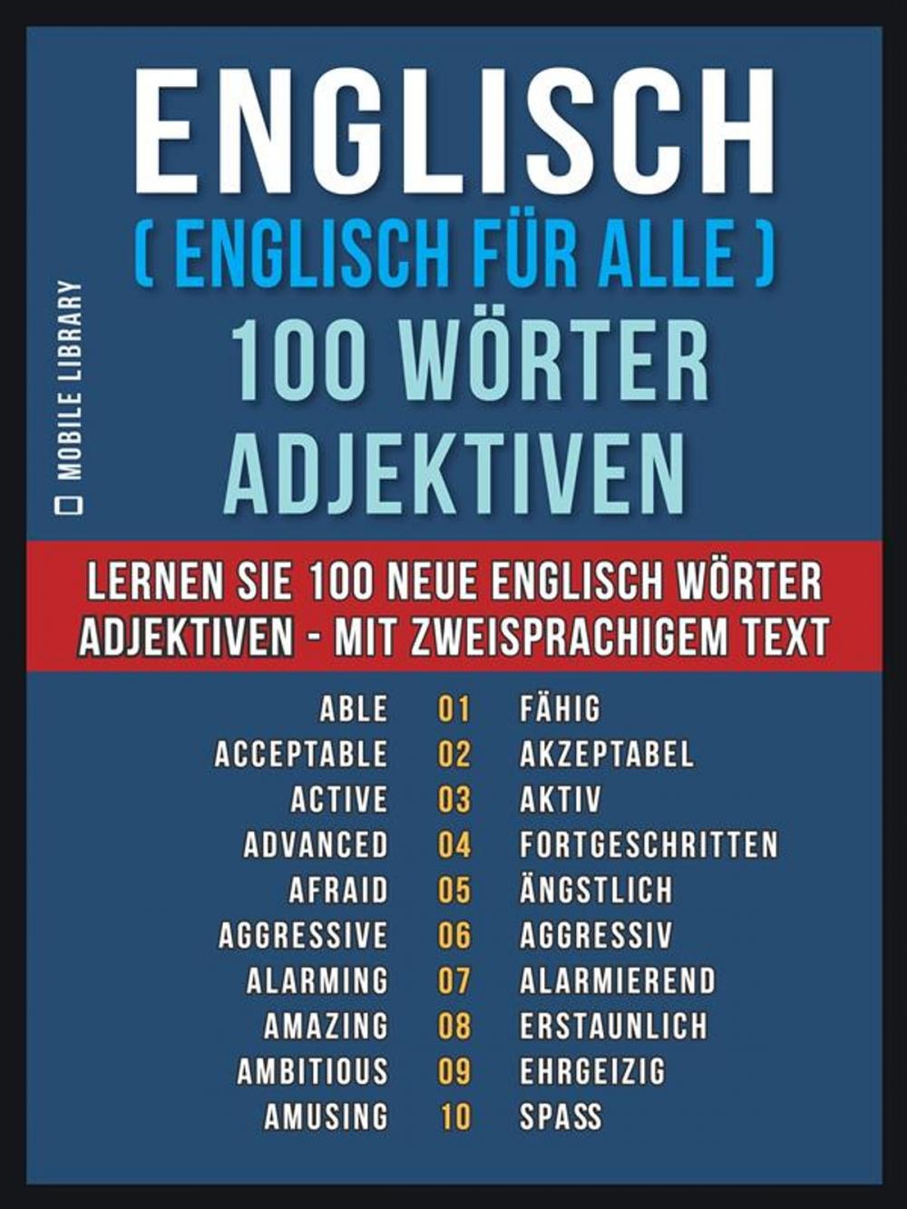 Big bigCover of Englisch ( Englisch für Alle ) 100 Wörter - Adjektiven