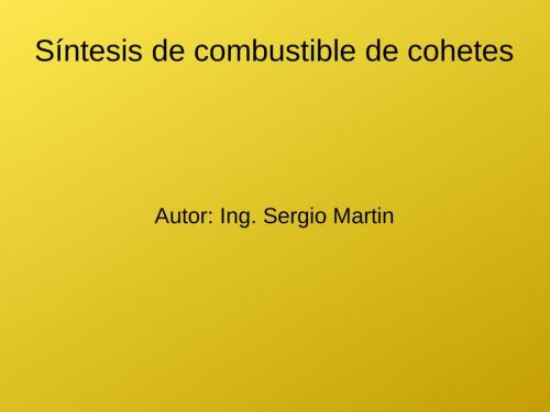 Cover of the book Síntesis de combustible de cohetes by Sergio Martin, Sergio Adrián Martin