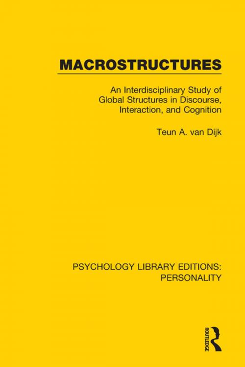 Cover of the book Macrostructures by Teun A. van Dijk, Taylor and Francis