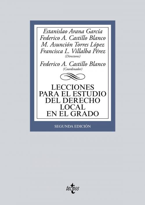 Cover of the book Lecciones para el estudio del derecho local by Federico A. Castillo Blanco, Estanislao Arana García, Federico A. Castillo Blanco, María Asunción Torres López, Francisca L. Villalba Pérez, María del Pilar Bensusan Martín, Jesús Bobo Ruíz, Jesús Conde Antequera, Ignacio Jiménez Soto, Javier Luna Quesada, Javier E. Quesada Lumbreras, Fátima E. Ramallo López, Tecnos