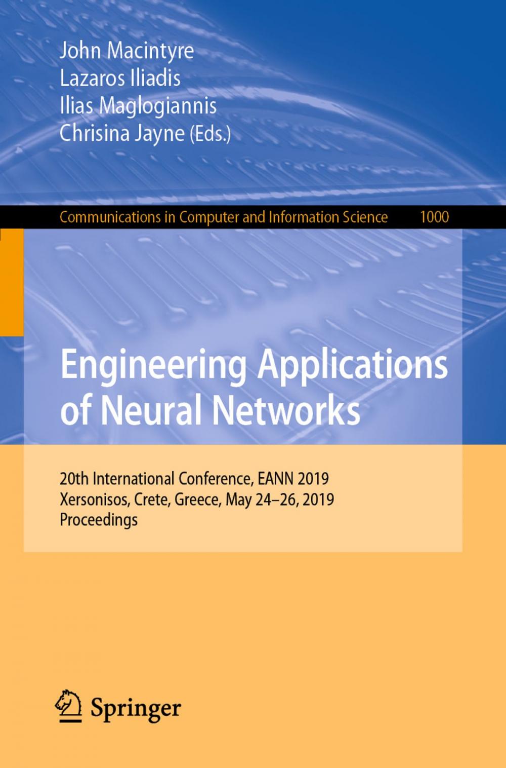 Big bigCover of Engineering Applications of Neural Networks