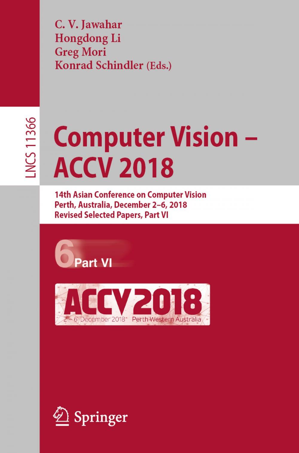 Big bigCover of Computer Vision – ACCV 2018