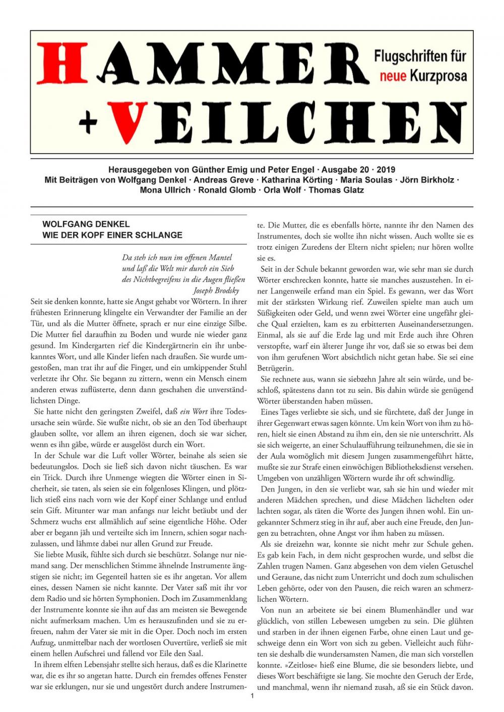 Big bigCover of Hammer + Veilchen Nr. 20