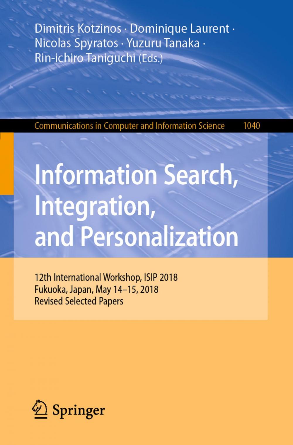 Big bigCover of Information Search, Integration, and Personalization