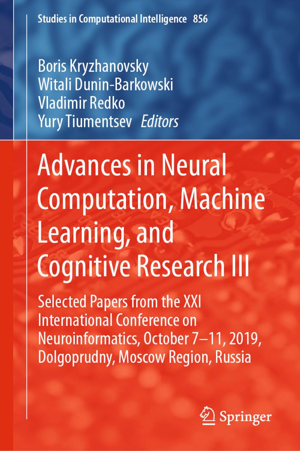 Big bigCover of Advances in Neural Computation, Machine Learning, and Cognitive Research III