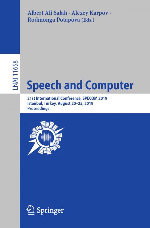 Cover of the book Speech and Computer by , Springer International Publishing